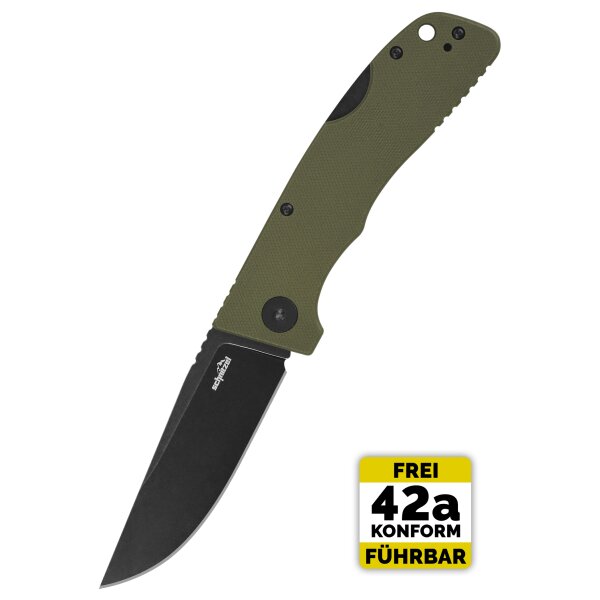 Schnitzel Kvar Messer Outdoormesser grün schwarz Backlock ZH