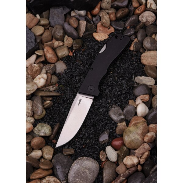 Schnitzel Kvar Messer Outdoormesser stonewashed schwarz Backlock ZH