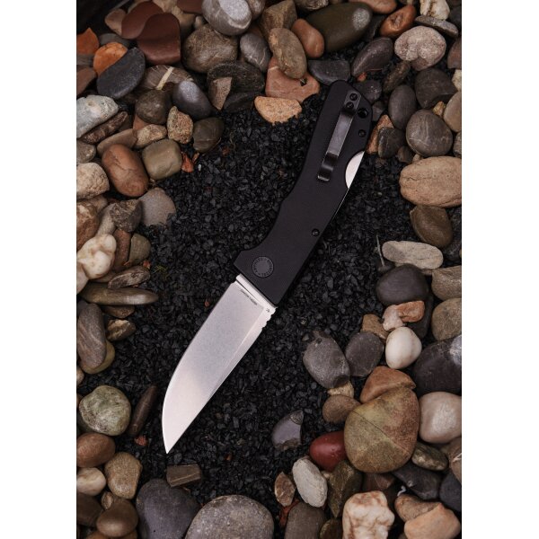 Schnitzel Kvar Messer Outdoormesser stonewashed schwarz Backlock ZH