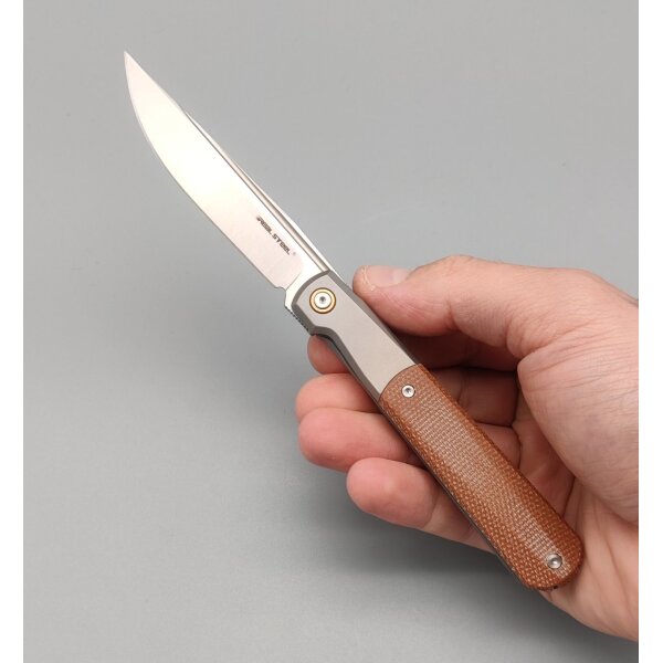 Real Steel RB-7 Titanium Natural Micarta