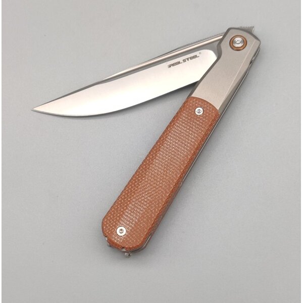 Real Steel RB-7 Titanium Natural Micarta