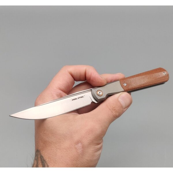 Real Steel RB-7 Titanium Natural Micarta