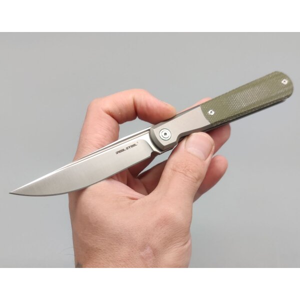 Real Steel RB-7 Titanium Green Micarta