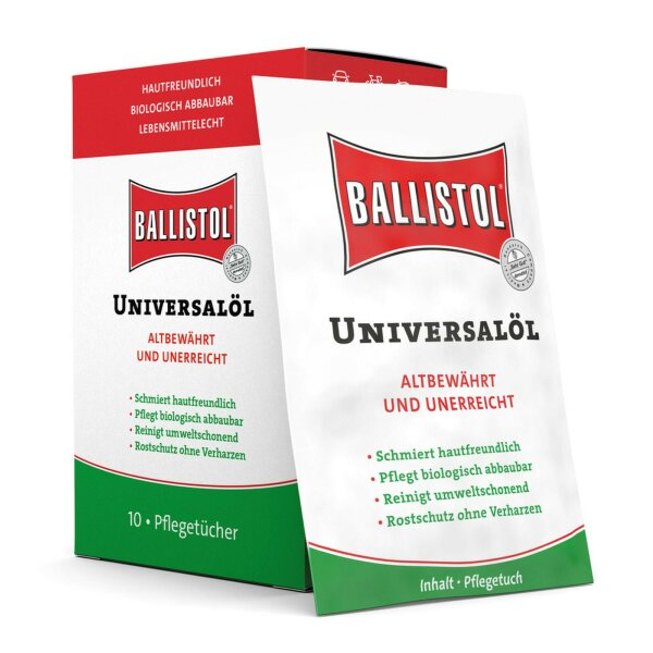 Ballistol Messerpflege Öl oder Spray Universalöl Waffenöl Pflegeöl Rostschutz Ballistol Pflegetücher 10 St.
