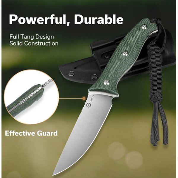 CIVIVI Stormridge Fahrtenmesser Nitro-V Stahl Green Canvas Micarta