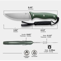 CIVIVI Stormridge Fahrtenmesser Nitro-V Stahl Green...
