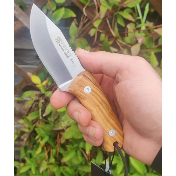 Joker Erizo Olivenholz Braun inkl. Lederscheide Gürtelmesser 7,5cm