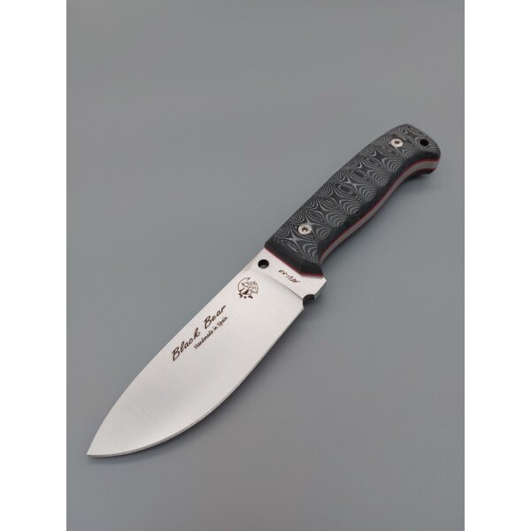 J&V Black Bear Negra Micarta Schwarz inkl. Lederscheide - Messer Handmade