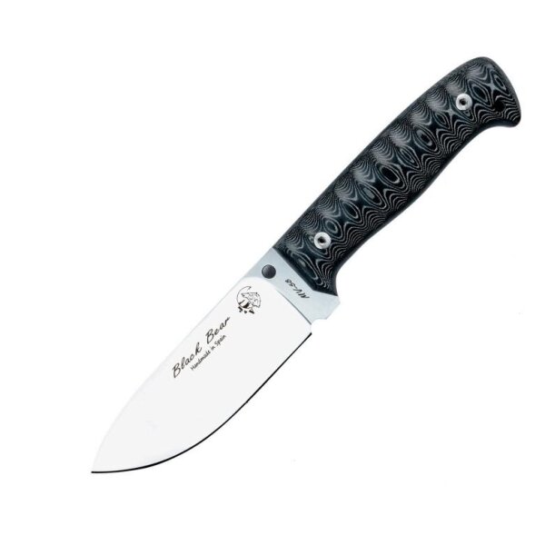 J&V Black Bear Negra Micarta Schwarz inkl. Lederscheide - Messer Handmade