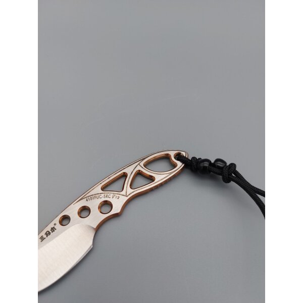 SanRenmu Messer "The Violet" SILVER-BRONZE Neck Knife 12C27 Stahl Scheide LED 4101FUC-SRC