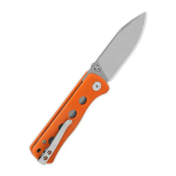 QSP Canary Folder Liner Lock Pocket Knife 14C28N Blade Orange G10 Handle