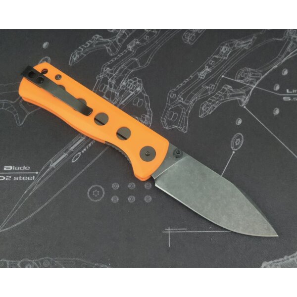QSP Canary Folder Liner Lock Pocket Knife 14C28N Blade Orange G10 Handle