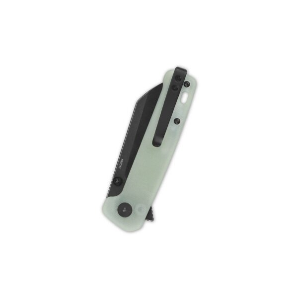 QSP Penguin Button Lock Pocket Knife 14C28N Blade Black Jade G10 Handle