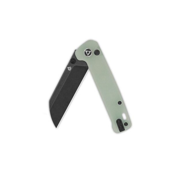 QSP Penguin Button Lock Pocket Knife 14C28N Blade Black Jade G10 Handle