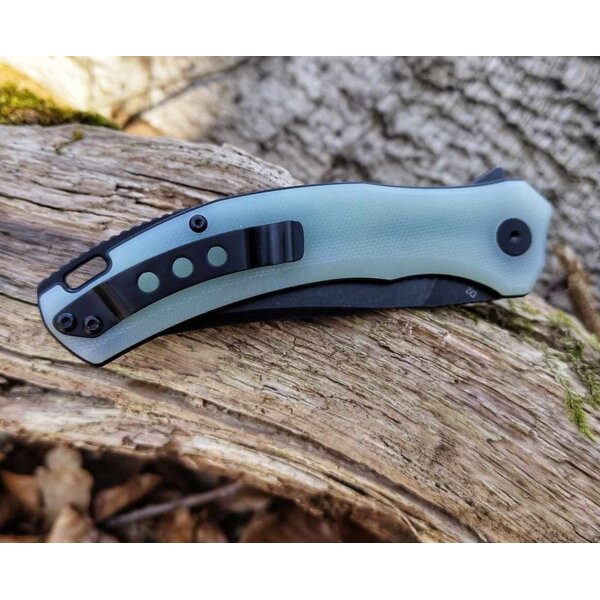 QSP Knife Walrus Folder D2 Stahl G10 Jade Blackwash