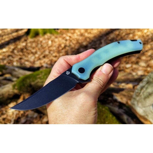 QSP Knife Walrus Folder D2 Stahl G10 Jade Blackwash