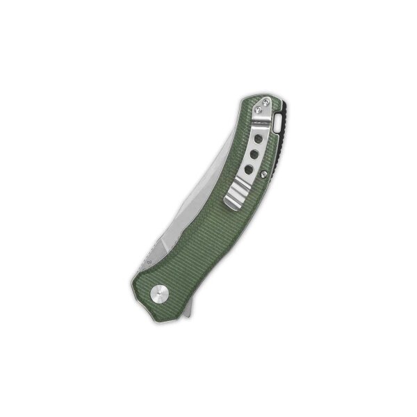 QSP Knife Walrus Folder D2 Stahl Green Micarta Stonewash