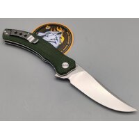 QSP Knife Walrus Folder D2 Stahl Green Micarta Stonewash