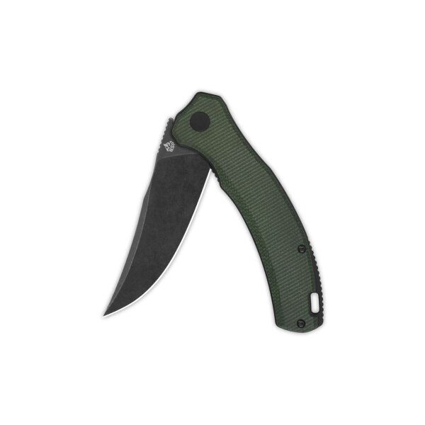 QSP Knife Walrus Folder D2 Stahl Green Micarta Blackwash