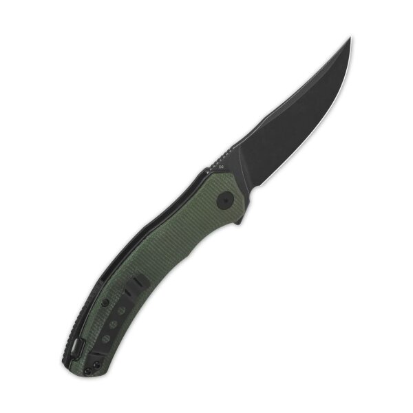 QSP Knife Walrus Folder D2 Stahl Green Micarta Blackwash
