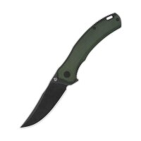 QSP Knife Walrus Folder D2 Stahl Green Micarta Blackwash