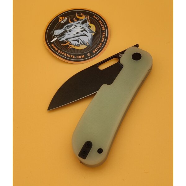 QSP Knife Variant PE Linerlock 14C28N Jade G10
