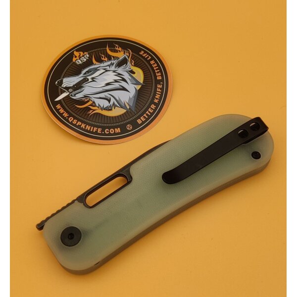 QSP Knife Variant PE Linerlock 14C28N Jade G10