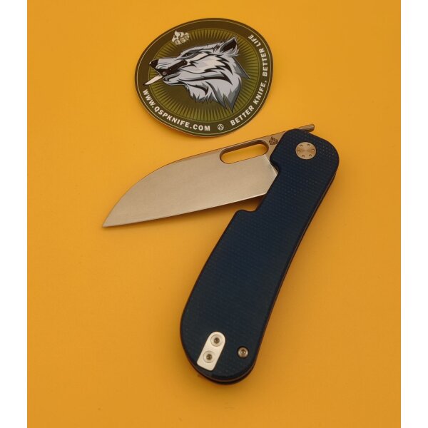 QSP Knife Variant PE Linerlock 14C28N Blue Micarta