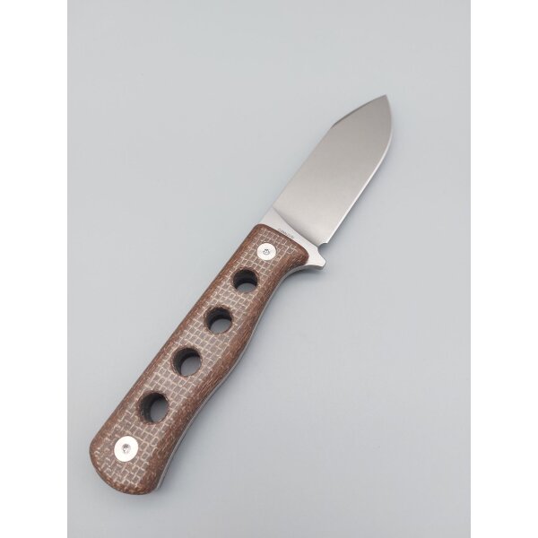 QSP Canary Fixed Blade Knife Cr8Mo2VSi (DC53) Blade Dark Brown Micarta Handle