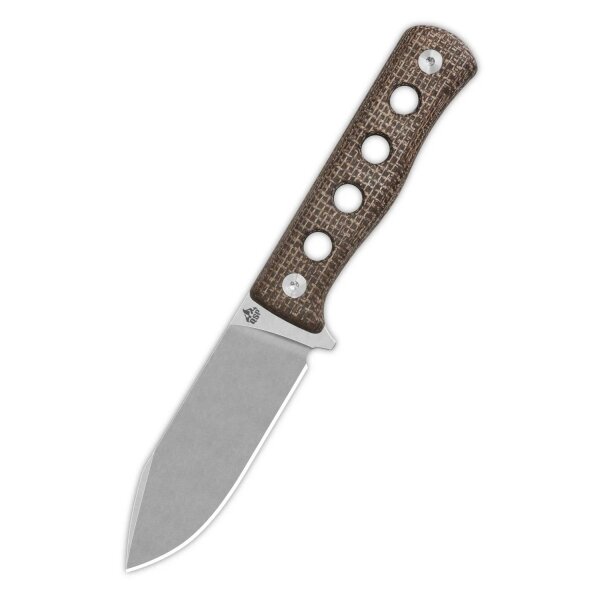 QSP Canary Fixed Blade Knife Cr8Mo2VSi (DC53) Blade Dark Brown Micarta Handle