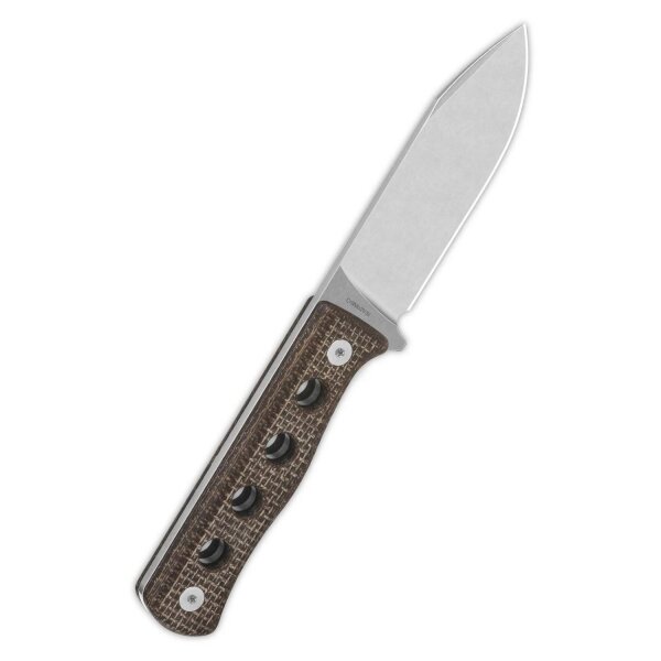 QSP Canary Fixed Blade Knife Cr8Mo2VSi (DC53) Blade Dark Brown Micarta Handle