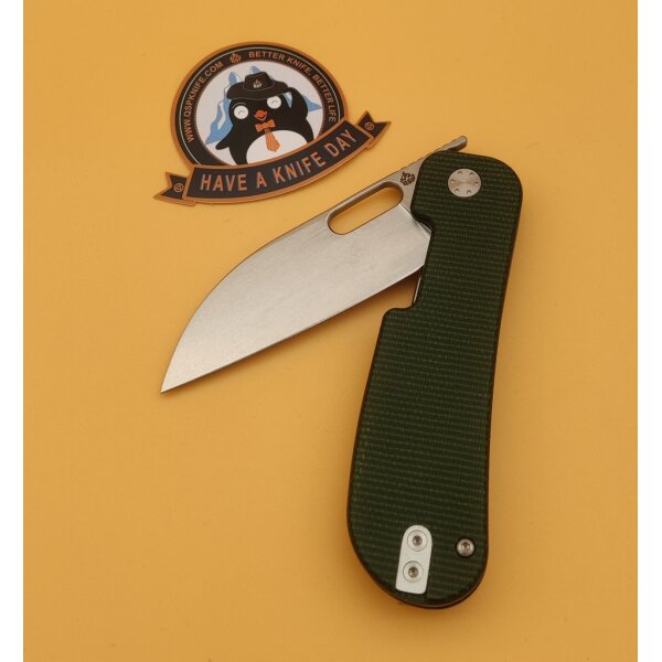 QSP Knife Variant PE Linerlock 14C28N Green Micarta