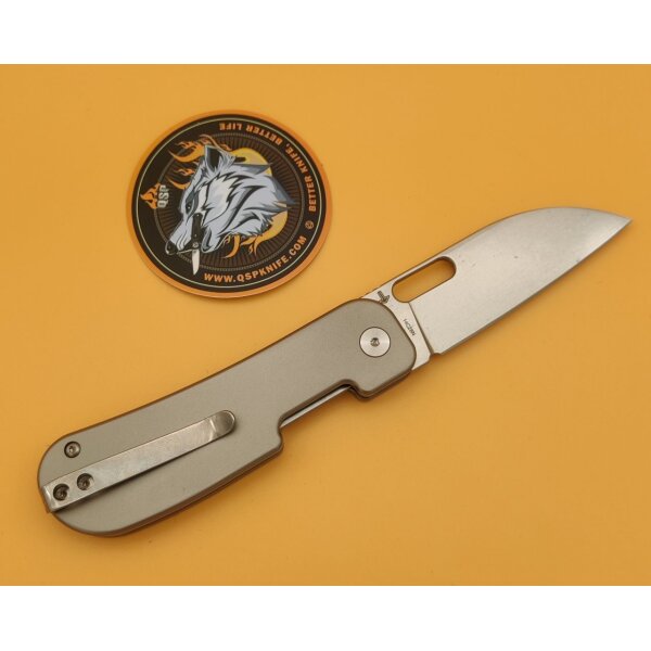 QSP Knife Variant PE Linerlock 14C28N Titan Silver Stonewash