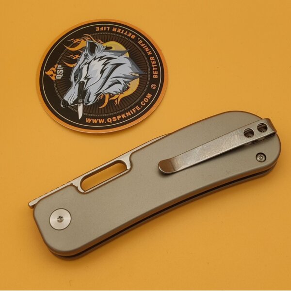QSP Knife Variant PE Linerlock 14C28N Titan Silver Stonewash