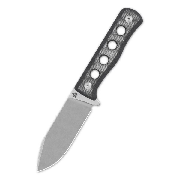 QSP Canary Fixed Blade Knife Cr8Mo2VSi (DC53) Blade Black Grey Micarta Handle
