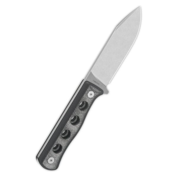 QSP Canary Fixed Blade Knife Cr8Mo2VSi (DC53) Blade Black Grey Micarta Handle