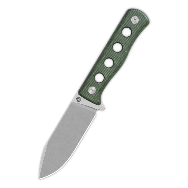 QSP Canary Fixed Blade Knife QS155-C1 Cr8Mo2VSi(DC53) Blade Green Micarta Handle