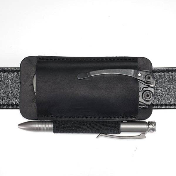 Viperade PJ33 Schwarz Lederholster für EDC Gear Taschenmesser u. Pen