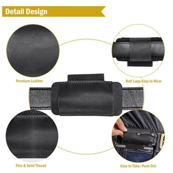 Viperade PJ33 Schwarz Lederholster für EDC Gear Taschenmesser u. Pen