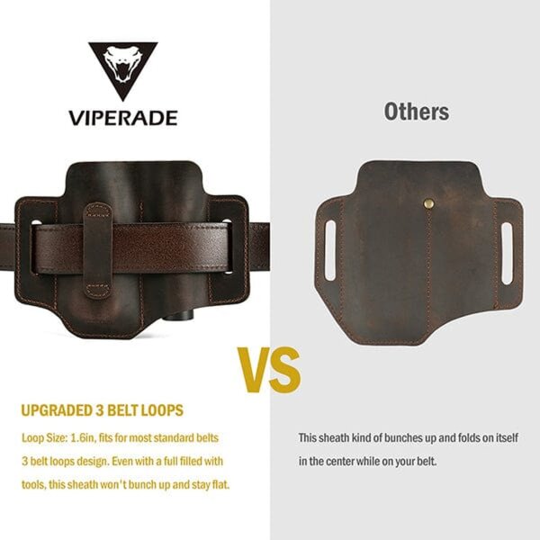 Viperade PJ29 Braun Lederholster für EDC Gear Multi Belt Sheath