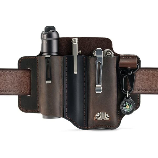 Viperade PJ29 Braun Lederholster für EDC Gear Multi Belt Sheath