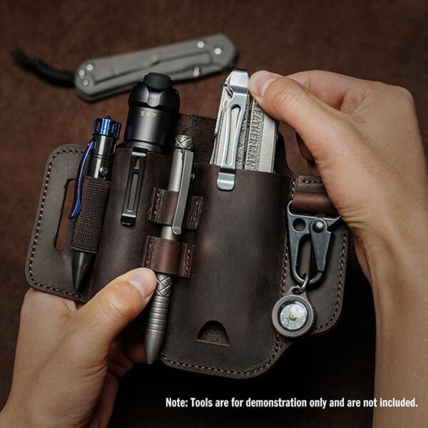 Viperade PJ35 BraunLederholster für EDC Gear für Leatherman Tools etc.