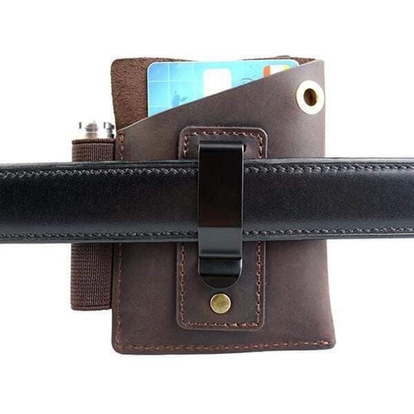 Viperade PJ12 Schwarz Lederholster für EDC Gear Taschenmesser u. Pen