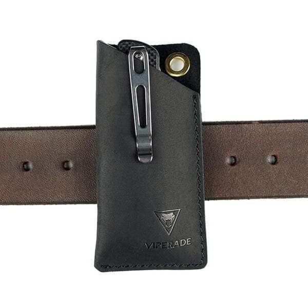 Viperade PJ11 Schwarz Lederholster für EDC Gear Taschenmesser Pen Lampe Tool etc.