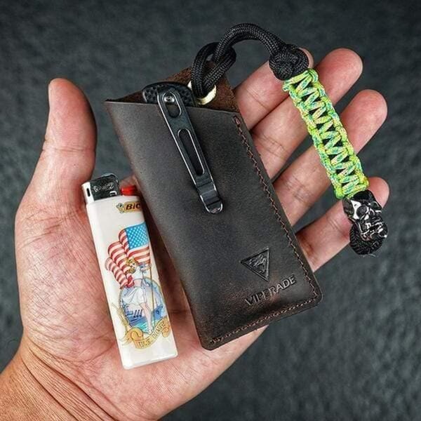 Viperade PJ11 Braun Lederholster für EDC Gear Taschenmesser Pen Lampe Tool etc.