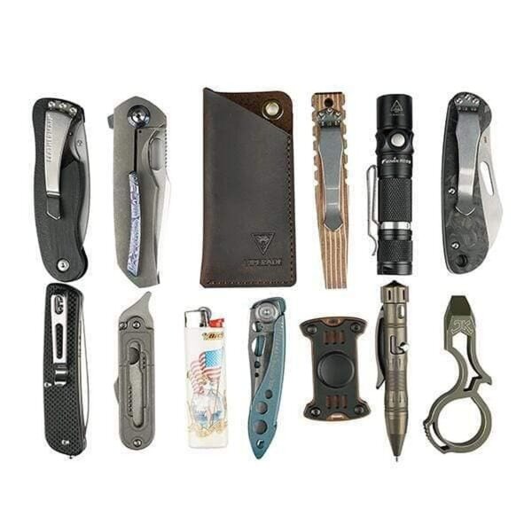 Viperade PJ11 Braun Lederholster für EDC Gear Taschenmesser Pen Lampe Tool etc.