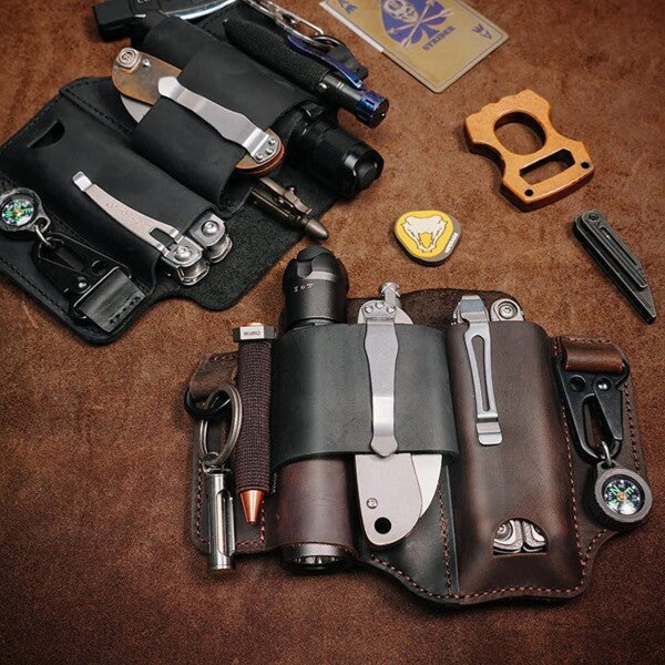Viperade PJ36 Schwarz Lederholster für EDC Gear für Leatherman Tools etc.