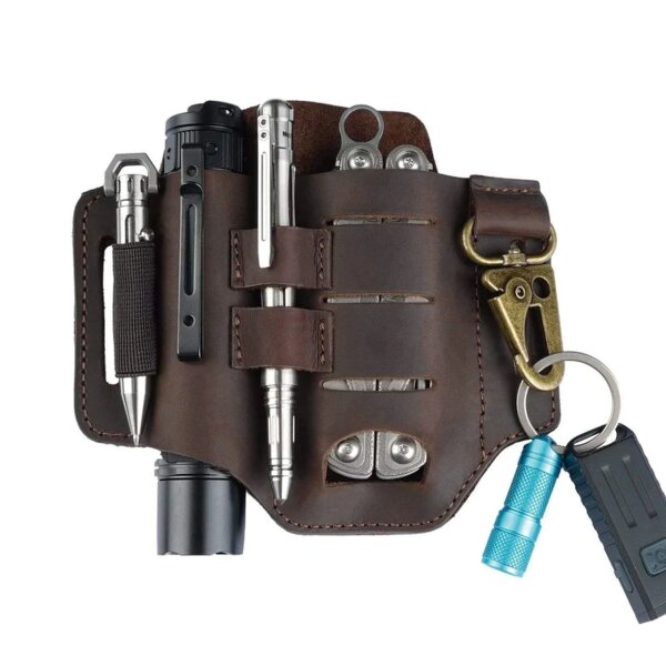 Viperade PJ16 Braun Lederholster für EDC Gear Multi Belt Sheath