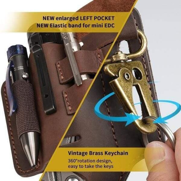 Viperade PJ16 Braun Lederholster für EDC Gear Multi Belt Sheath