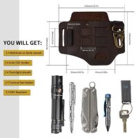 Viperade PJ16 Braun Lederholster für EDC Gear Multi...